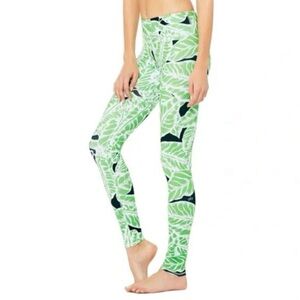 ALO yoga Palm Springs legging (Green Leaf Print) Women’s Small